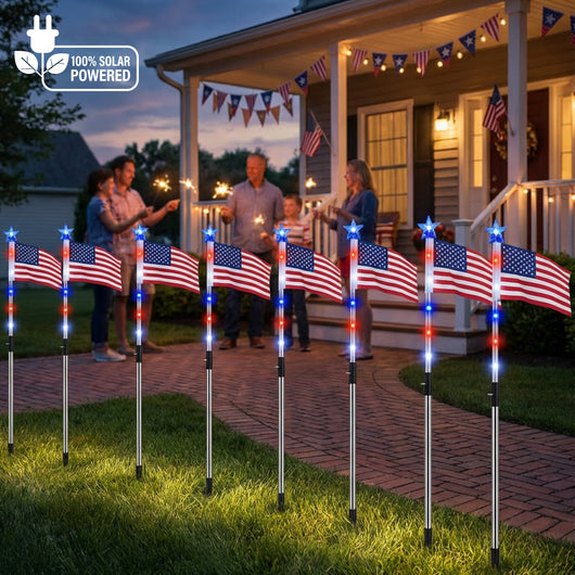 8-Piece Flag Light Set 4th of July Decorations