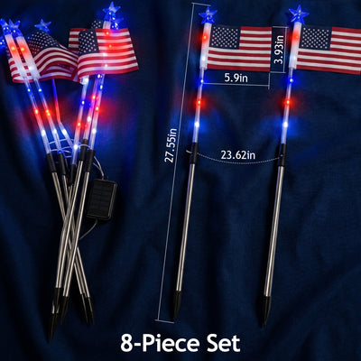 8-Piece Flag Light Set 4th of July Decorations